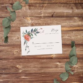Elegante Marsala Peach Botanical Garden RSVP Kaartje