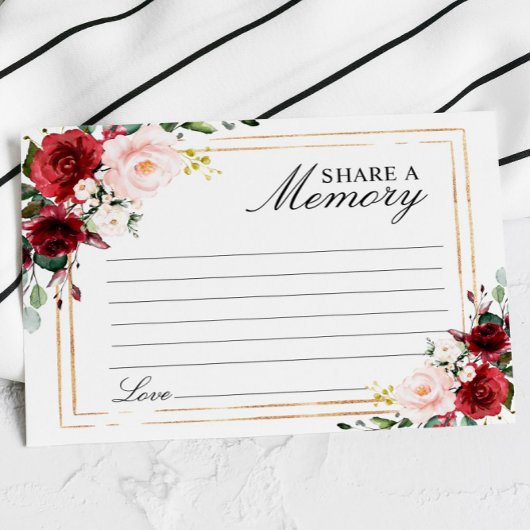 Elegante Marsala Roos begrafenis Deel een Memory K RSVP Kaartje