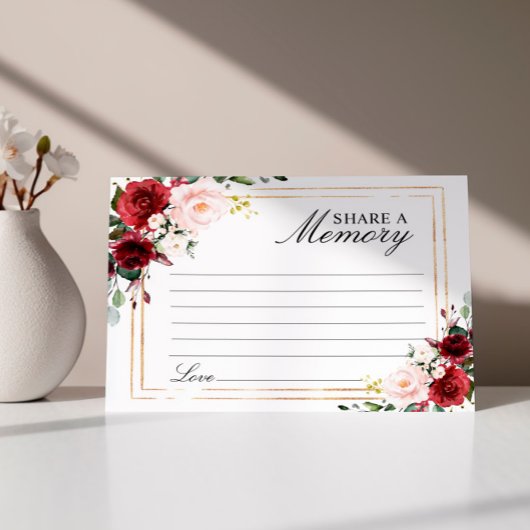 Elegante Marsala Roos begrafenis Deel een Memory K RSVP Kaartje