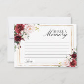 Elegante Marsala Roos begrafenis Deel een Memory K RSVP Kaartje (Voorkant)