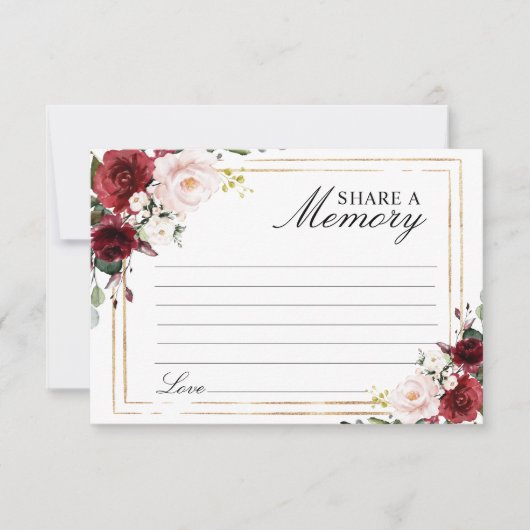 Elegante Marsala Roos begrafenis Deel een Memory K RSVP Kaartje (Voorkant)