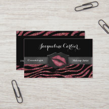 Elegante Marsala Zebra Glitter Kiss Cosmetologist