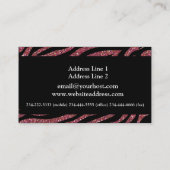 Elegante Marsala Zebra Glitter Kiss Cosmetologist Visitekaartje (Achterkant)