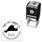 Elegante Martha's Vineyard kaart OL bibliotheek bo Zelfinktende Stempel (In situ)