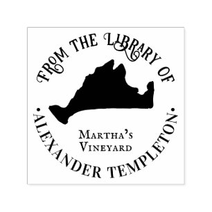 Elegante Martha's Vineyard kaart OL bibliotheek bo Zelfinktende Stempel