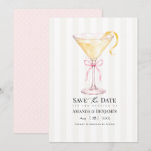 Elegante Martini Cocktail Blush Roze Bruiloft