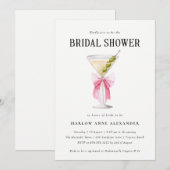 Elegante Martini cocktail bruids douche uitnodigin Kaart (Voorkant / Achterkant)