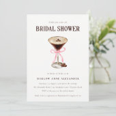 Elegante Martini cocktail bruids douche uitnodigin Kaart (Staand voorkant)