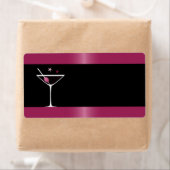 Elegante martini cocktail drink glas fuchsia zwart etiket (Insitu)