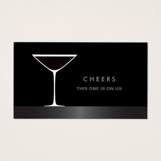 Elegante martini cocktailglas drink voucher visitekaartje (Voorkant)