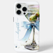 Elegante Martini Monogram Case-Mate iPhone Case (Achterkant)