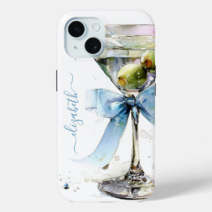 Elegante Martini Monogram iPhone 15 Case