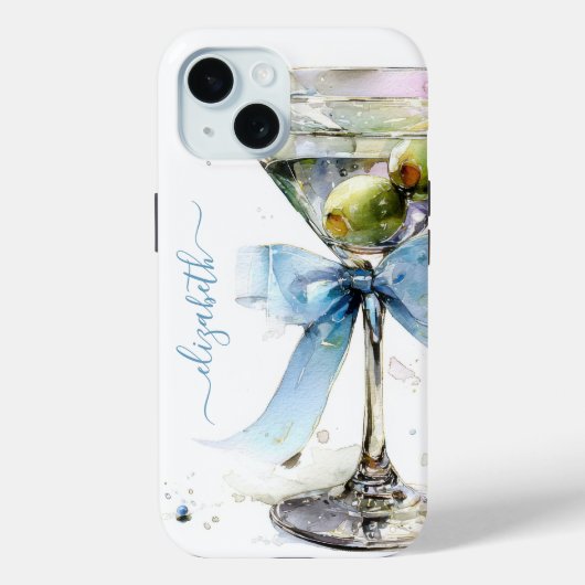 Elegante Martini Monogram Case-Mate iPhone Case (Achterkant)