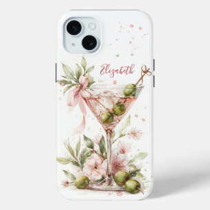 Elegante Martini Monogram iPhone 15 Mini Hoesje