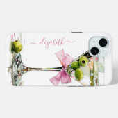Elegante Martini Monogram Case-Mate iPhone Case (Achterkant (horizontaal))