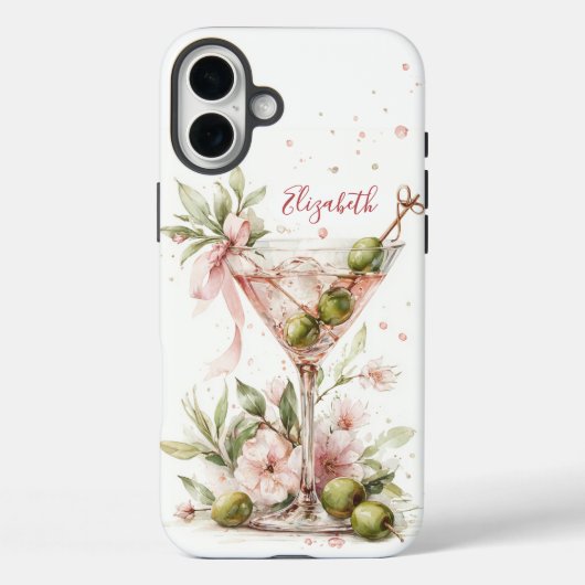 Elegante Martini Monogram Case-Mate iPhone Case (Achterkant)
