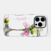 Elegante Martini Monogram iPhone Hoesje (Achterkant horizontaal)