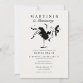 Elegante Martinis & Huwelijk Bruidsfeest Kaart (Voorkant)