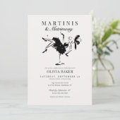 Elegante Martinis & Huwelijk Bruidsfeest Kaart (Staand voorkant)