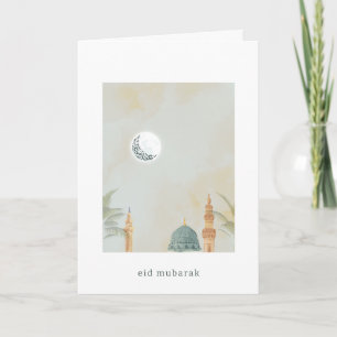 Elegante Masjid An-Nabawi Eid Mubarak Kaart   sere