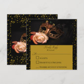 Elegante maskerade en witte roos (Voorkant / Achterkant)