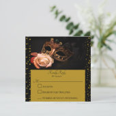 Elegante maskerade en witte roos (Staand voorkant)