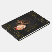 Elegante maskerade en witte roos gastenboek (Hoek)