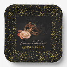 Elegante maskerade en witte roos