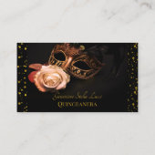 Elegante maskerade en witte roos plaatskaartje (Achterkant)