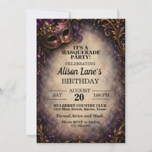 Elegante Maskerade Volwassenen Verjaardagsgala Fee Kaart