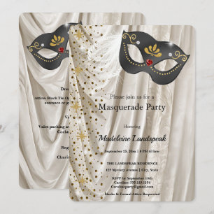 Elegante Maskeradebal Houtskoolmasker Ivoorzijden Kaart