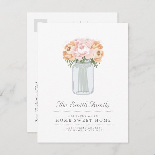 Elegante Mason Jar bewegende aankondiging (Voorkant / Achterkant)