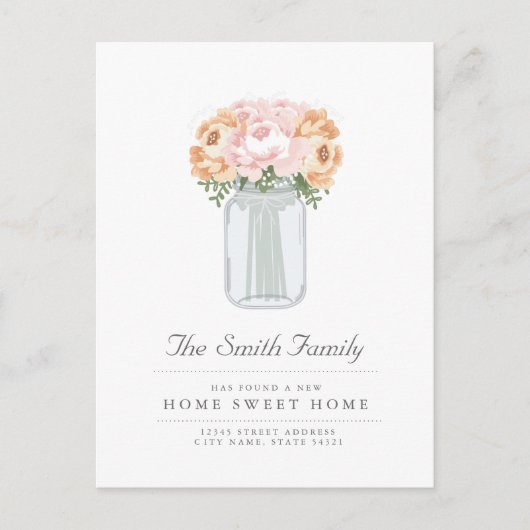 Elegante Mason Jar bewegende aankondiging (Voorkant)