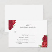 Elegante Mason Jar RSVP-kaart - Rood RSVP Kaartje (Voorkant / Achterkant)