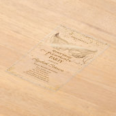 Elegante Masque Sterren Confetti Quinceañera Acryl Uitnodigingen (Laagn)