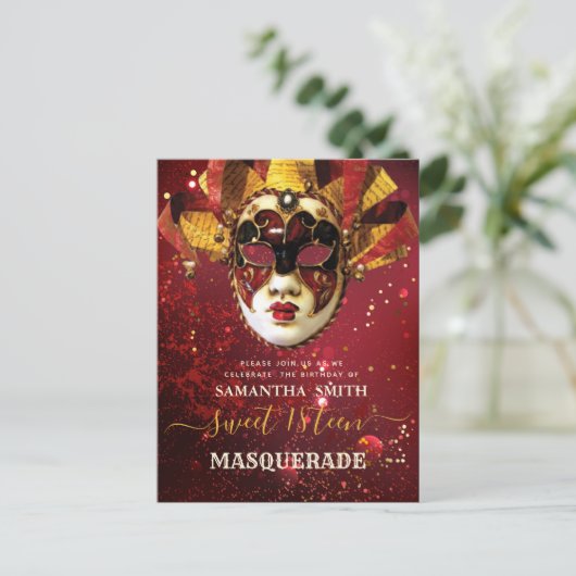 Elegante Masquerade Ansichtkaart Briefkaart (Staand voorkant)