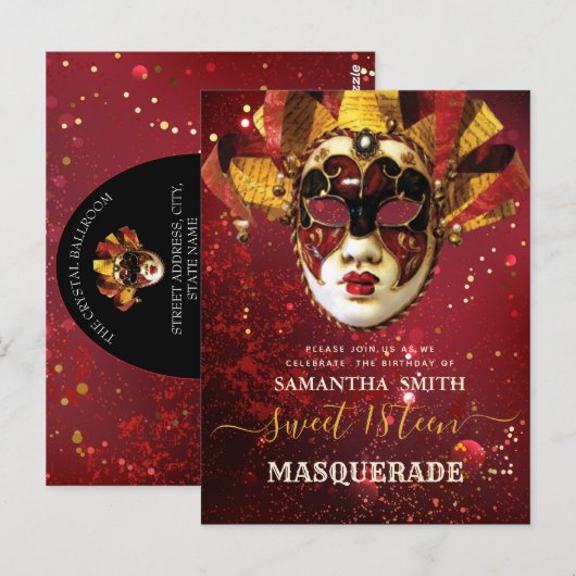 Elegante Masquerade Ansichtkaart Briefkaart (Voorkant / Achterkant)