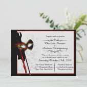 Elegante Masquerade Bruiloft Kaart (Staand voorkant)