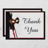 Elegante Masquerade Dank u Kaart (Voorkant / Achterkant)