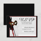 Elegante Masquerade Huwelijks RSVP kaart (Voorkant / Achterkant)