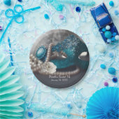 Elegante Masquerade Mask & Pearls Party Papieren Bordje (Feest)