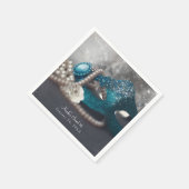 Elegante Masquerade Mask & Pearls Party Servetten (Hoek)