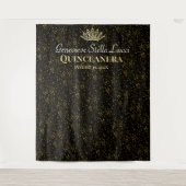 Elegante Masquerade met witte Rose Achtergrond Wandkleed (Voorkant)