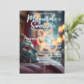 Elegante Masquerade Sweet 16 Celebration Kaart (Staand voorkant)