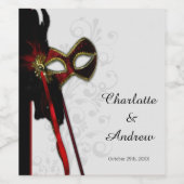 Elegante Masquerade Wijn Etiket (Enkel label)