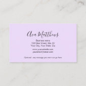 Elegante Massage Spa Wellness Hair Stylist Visitekaartje (Achterkant)