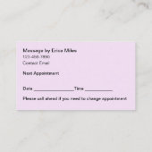 Elegante Massage Therapeut Afspraakkaarten Afsprakenkaartje (Achterkant)