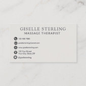 Elegante Massage Therapeut Luxe Modern Script Visitekaartje (Achterkant)