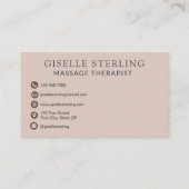 Elegante Massage Therapist Blush Pink Script Visitekaartje (Achterkant)