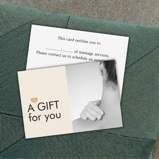 Elegante massagetherapeut foto pastel gouden hart 